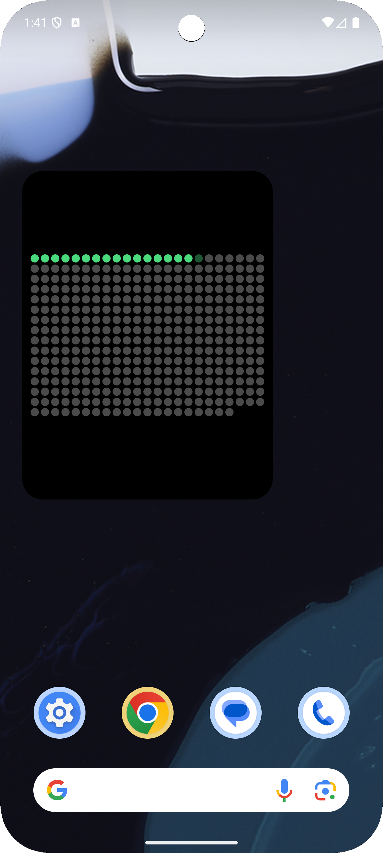 Year Grid live wallpaper showing beautiful year progress visualization on Android lockscreen